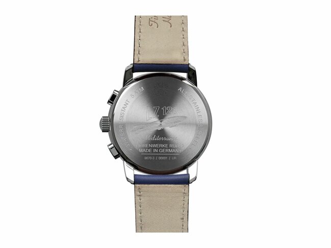 Zeppelin | Homme | Quartz | Chronographe | Cuir Bleu | 42mm | 9670-3