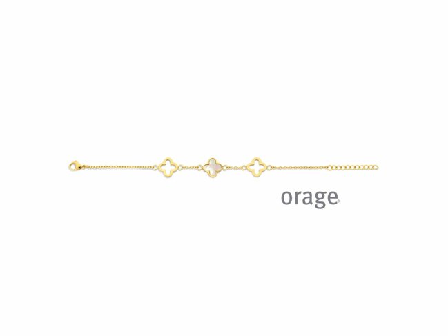 Orage | Bracelet | Acier Doré | Nacre | Trèfle | BB118
