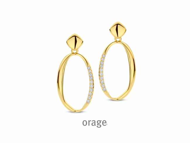 Orage | Boucles d'Oreilles | Plaqué Or | Oxyde de Zirconium | BB135