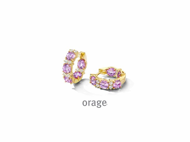Orage | Boucles d'Oreilles | Créoles | Plaqué Or | Oxyde de Zirconium | BB018