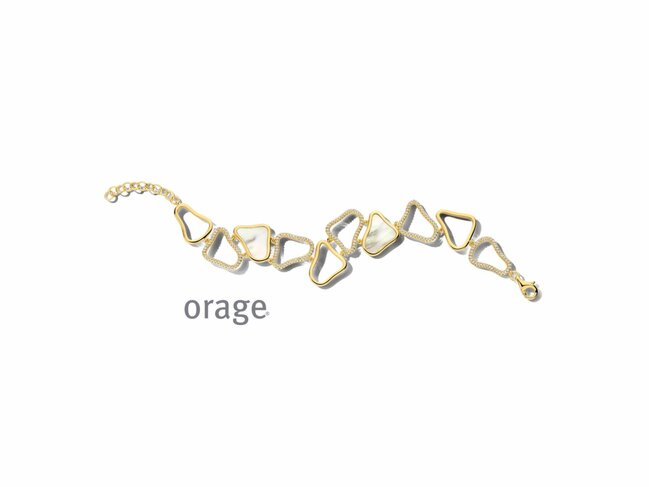 Orage | Bracelet | Plaqué Or | Oxyde de Zirconium | Nacre | BB058