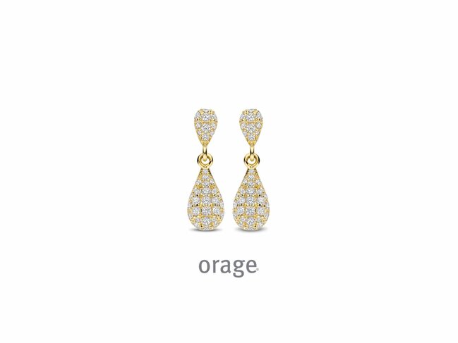 Orage | Boucles d'Oreilles | Plaqué Or | Oxyde de Zirconium | BB067