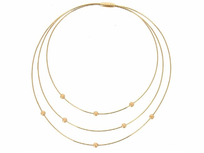 Pesavento | Collier | Rigide | Plaqué Or | 3 Câbles | WDNAG1080