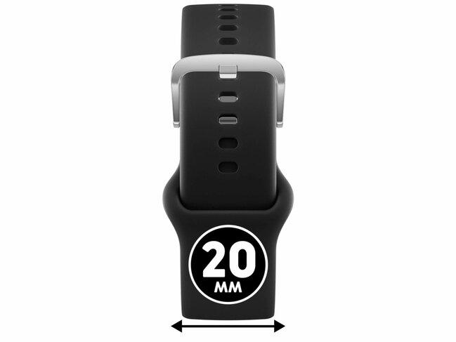 Ice-Watch | Bracelet | Ice Smart 2.0 *1.7 | Silicone Noir | Argenté | 20mm |025043