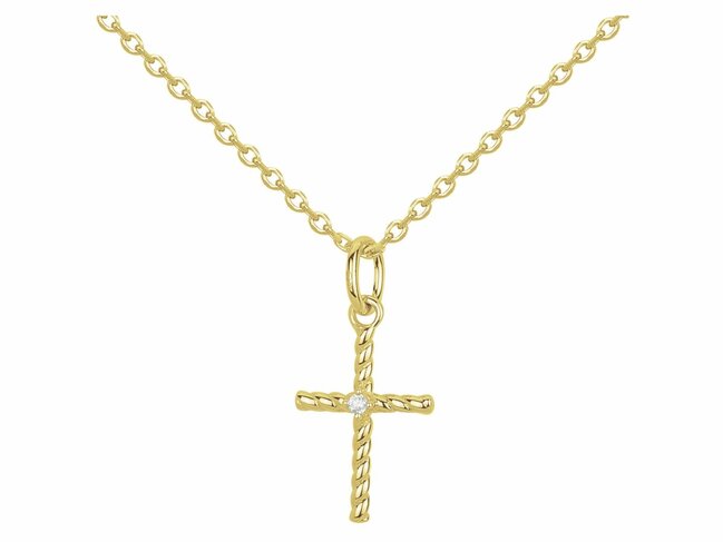 Loumya Silver | Collier | Plaqué Or | Oxyde de Zirconium | Croix | 76700367