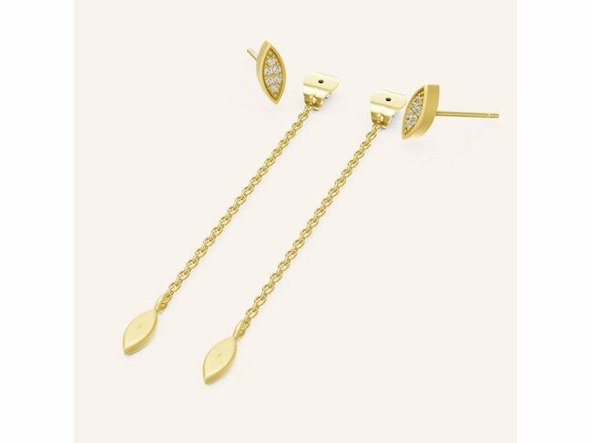 Diamanti Per Tutti | Boucles d'Oreilles | Plaqué Or | Diamants 0.0360ct | M2758-3S4