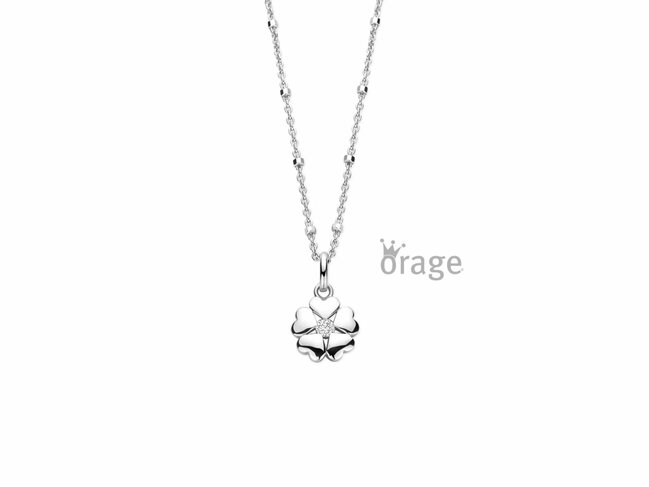 Orage Kids | Collier | Argent | Oxyde de Zirconium | Trèfles | K2974