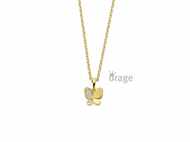 Orage Kids | Collier | Plaqué Or | Oxyde de Zirconium | Papillon | K2996