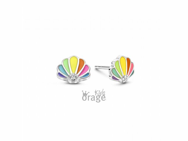 Orage Kids | Boucles d'Oreilles | Argent | Coquillage | Multicolore | O/2931/A