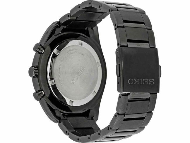 Seiko | Homme | Quartz | Chrono | Acier PVD Noir | 45mm | SSB179P1