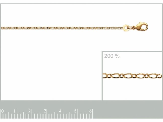 Bijoux  Paris | Chaîne | Plaqué Or | Maille Figaro | 1.4mm | 231040