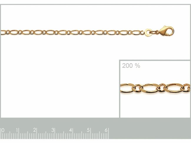 Bijoux  Paris | Chaîne | Plaqué Or | Maille Figaro | 1.40mm | 231060