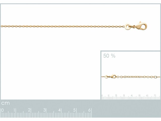 Bijoux  Paris | Chaîne | Plaqué Or | Maille Forçat | 1.3mm | 228035