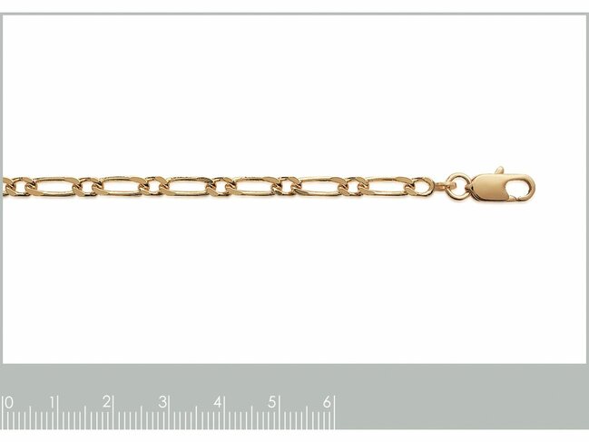Bijoux  Paris | Chaîne | Plaqué Or | Maille Figaro | 3mm | 231100