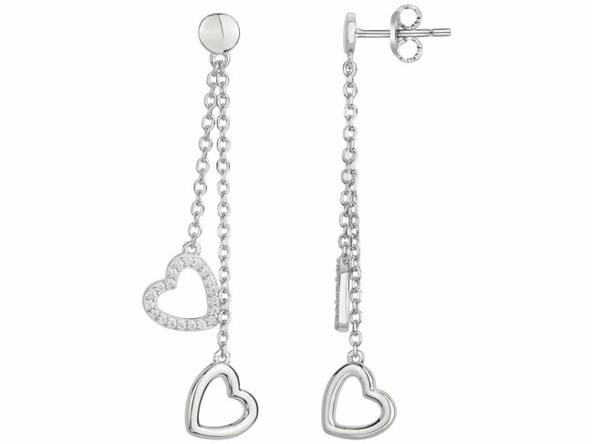 Loumya Silver | Boucles d'Oreilles | Argent | Oxyde de Zirconium | Coeurs | 70400700