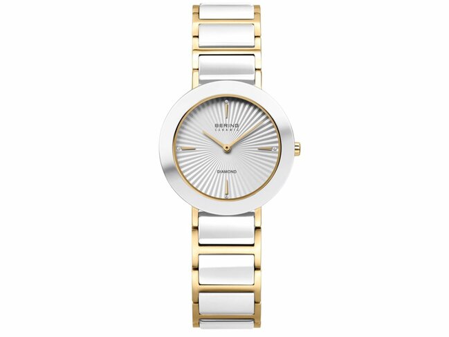Bering | Femme | Quartz | Céramique | Doré | Blanc | 29mm | 11429-732