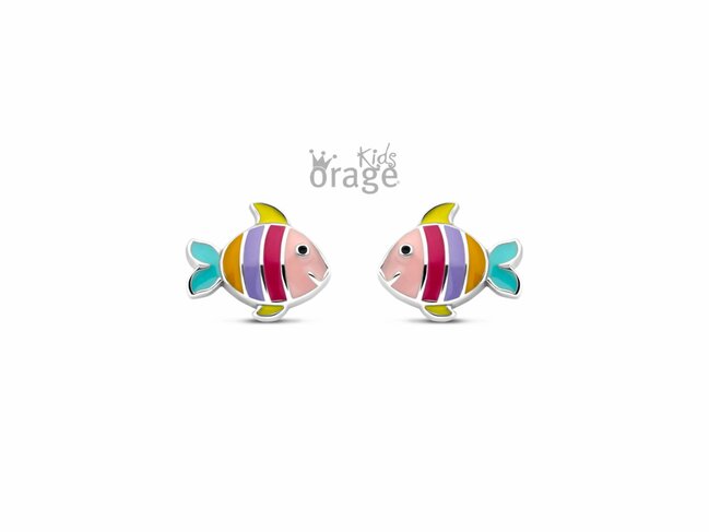 Orage Kids | Boucles d'Oreilles | Argent | Poisson | Multicolore | K2516