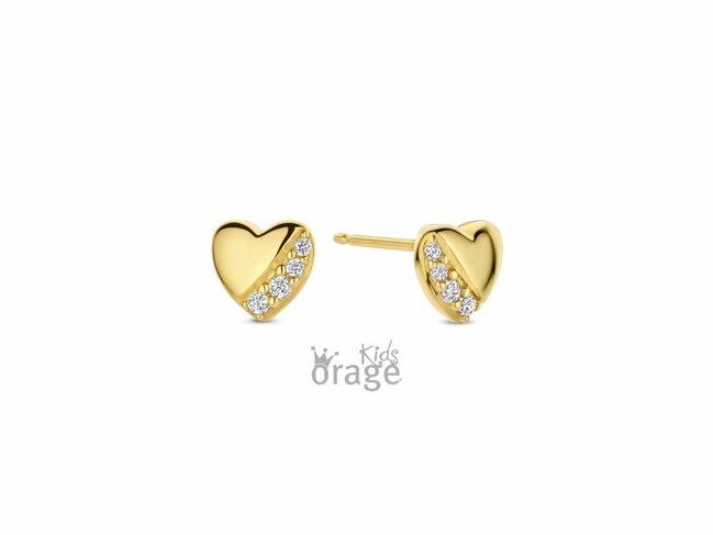 Orage Kids | Boucles D'Oreilles | Plaqué Or | Coeur | K2757