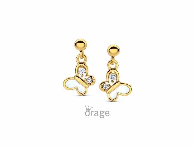 Orage Kids | Boucles d'Oreilles | Plaqué Or | Papillon | K3110