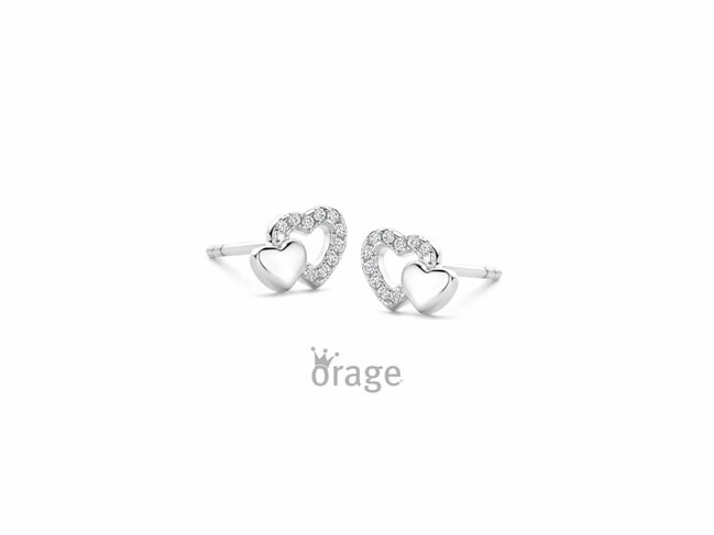 Orage Kids | Boucles d'Oreilles | Argent | Oxyde de Zirconium  | Coeurs | O/6720