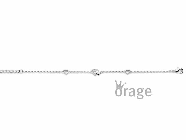 Orage Kids | Bracelet | Argent | Oxyde de Zirconium | Coeurs | K3115