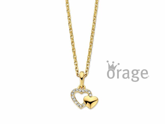Orage Kids | Collier | Plaqué Or | Oxyde de Zirconium | Coeurs | K3117