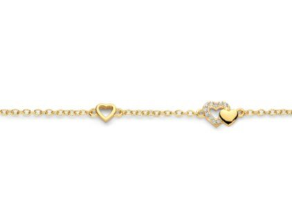 Orage Kids | Bracelet | Plaqué Or | Oxyde de Zirconium | Coeurs | K3118