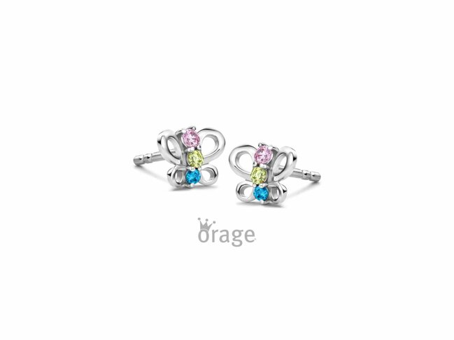 Orage Kids | Boucles d'Oreilles | Argent | Oxyde de Zirconium | Papillons | K3119