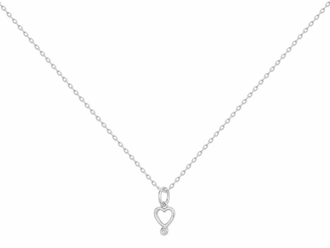La Garçonne Diamant | Collier | Argent | Diamant 0.015ct | Coeur | 20700078