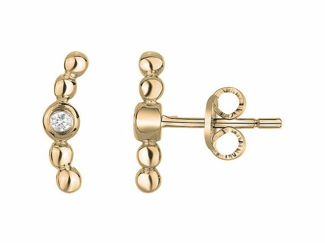 La Garçonne Diamant | Boucles d'Oreilles | Plaqué Or | Diamants 0.030ct | 26400058