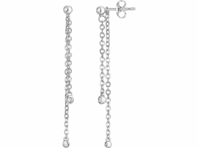 La Garçonne Diamant | Boucles d'Oreilles | Argent | Diamants 0.030ct | 20400052