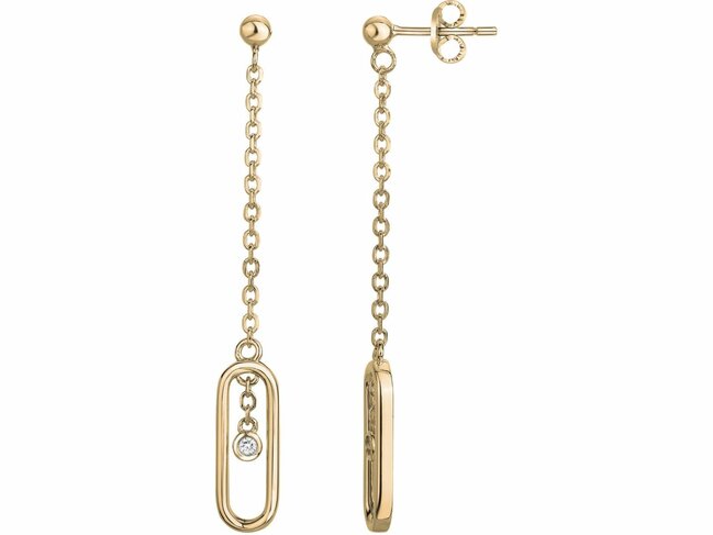 La Garçonne Diamant | Boucles d'Oreilles | Plaqué Or | Diamants 0.030ct | 26400050