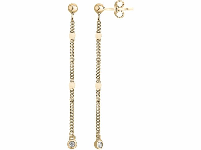 La Garçonne Diamant | Boucles d'Oreilles | Plaqué Or | Diamants 0.030ct | 26400051