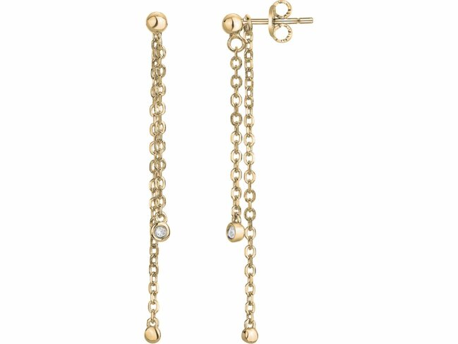 La Garçonne Diamant | Boucles d'Oreilles | Plaqué Or | Diamants 0.030ct | 26400052