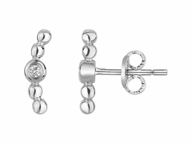 La Garçonne Diamant | Boucles d'Oreilles | Argent | Diamants 0.030ct | 20400058