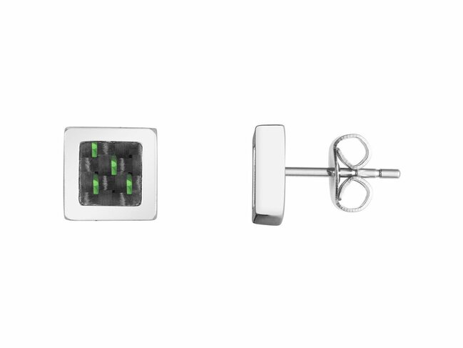 Phebus | Boucles d'Oreilles | Acier Inoxydable | Carbone Vert | 87-0070