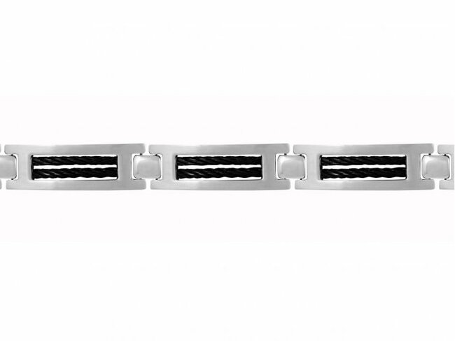 Phebus | Bracelet | Acier Inoxydable | Câble Noir | 31-0039-N