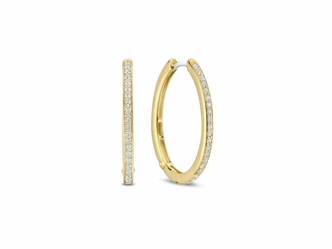 Ti Sento | Boucles d'Oreilles | Créoles | Plaqué Or | Oxyde de Zirconium | 7789ZY