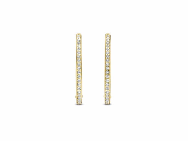 Ti Sento | Boucles d'Oreilles | Créoles | Plaqué Or | Oxyde de Zirconium | 7789ZY