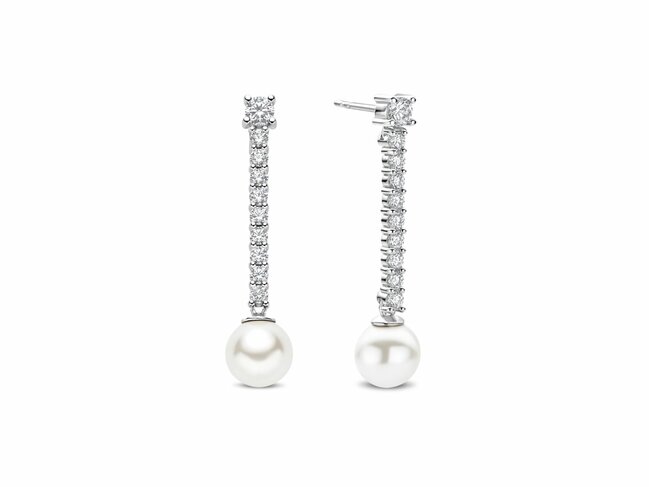 Ti Sento | Boucles d'Oreilles | Argent | Perles Synth. | Oxyde de Zirconium |  78070PW