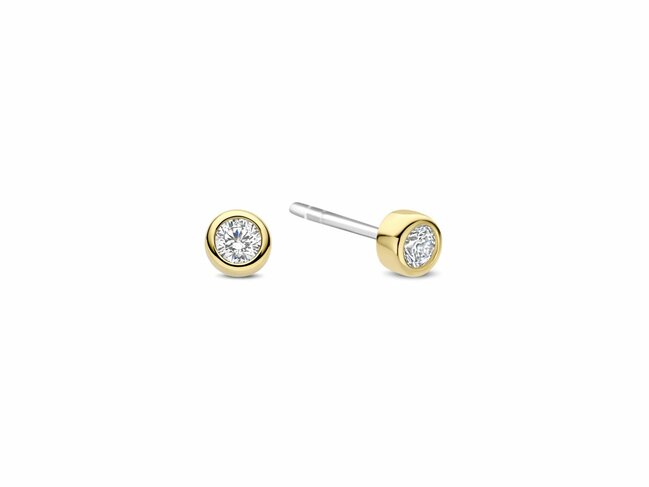 Ti Sento | Boucles d'Oreilles | Plaqué Or | Oxyde de Zirconium | ø4mm | 78057ZY