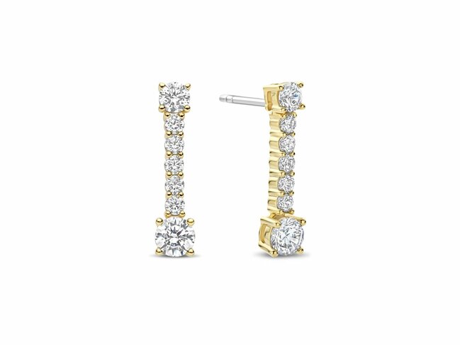 Ti Sento | Boucles d'Oreilles | Argent | Plaqué Or | Oxyde de Zirconium | 78074ZY