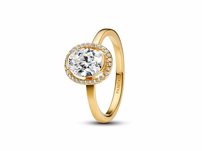 Pandora | Bague | Halo Ovale Scintillant | 163802C01