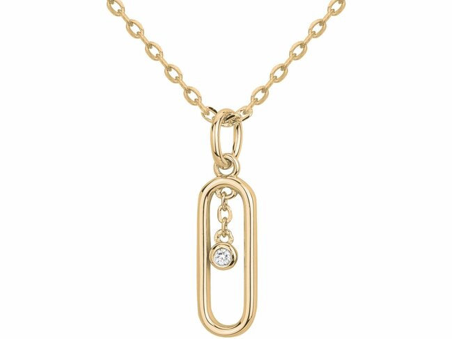 La Garçonne Diamant | Collier | Plaqué Or | Diamant 0.015ct | 26700082