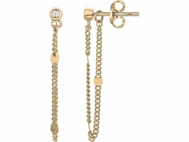 La Garçonne Diamant | Boucles d'Oreilles | Plaqué Or |  Diamants 0.030ct | 26400055