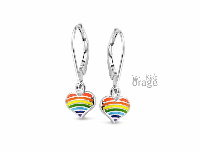 Orage Kids | Boucles d'Oreilles | Argent | Multicolore | Coeurs | K2617