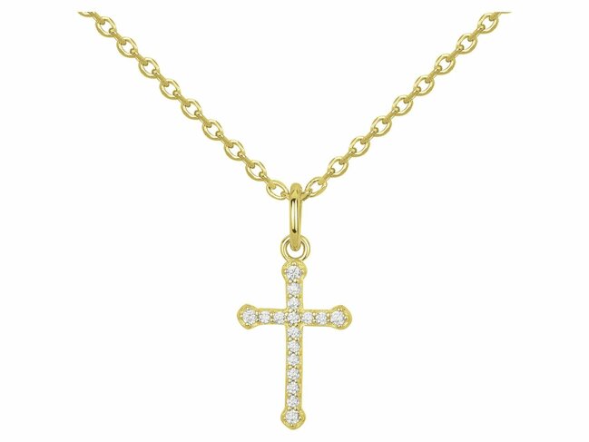 Loumya Silver | Collier | Plaqué Or | Oxyde de Zirconium | Croix | 76700364
