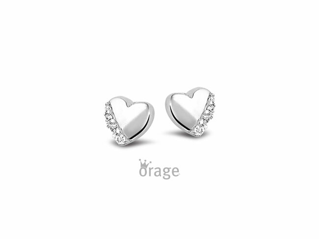 Orage Kids | Boucles d'Oreilles | Argent | Oxyde de Zirconium | Coeur | K2583