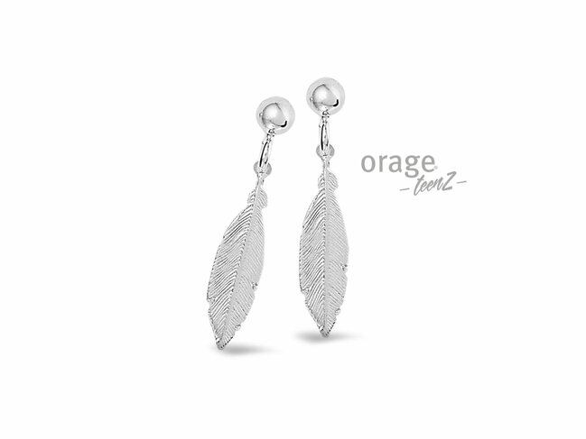 Orage Kids | Boucles d'Oreilles | Argent | Plume | K2853