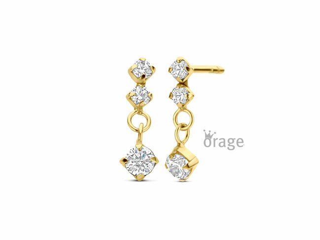 Orage Kids | Boucles d'Oreilles | Plaqué Or | Oxyde de Zirconium | K3127